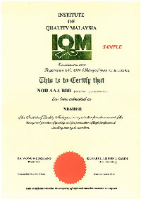 IQM sample certificates